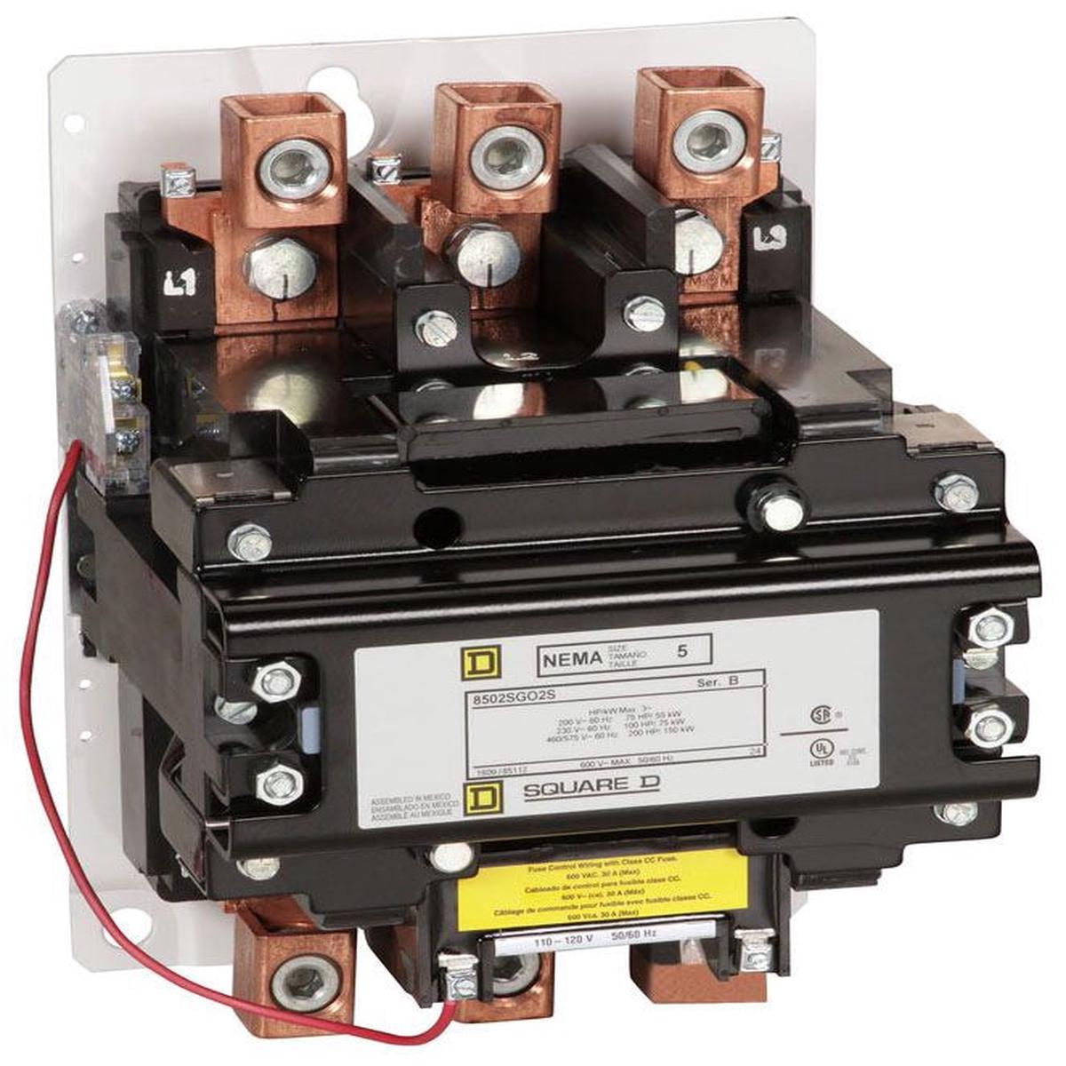 8502SGO2V02S – Square D 270A 120V 3-Pole NEMA 5 Non-Reversing Contactor
