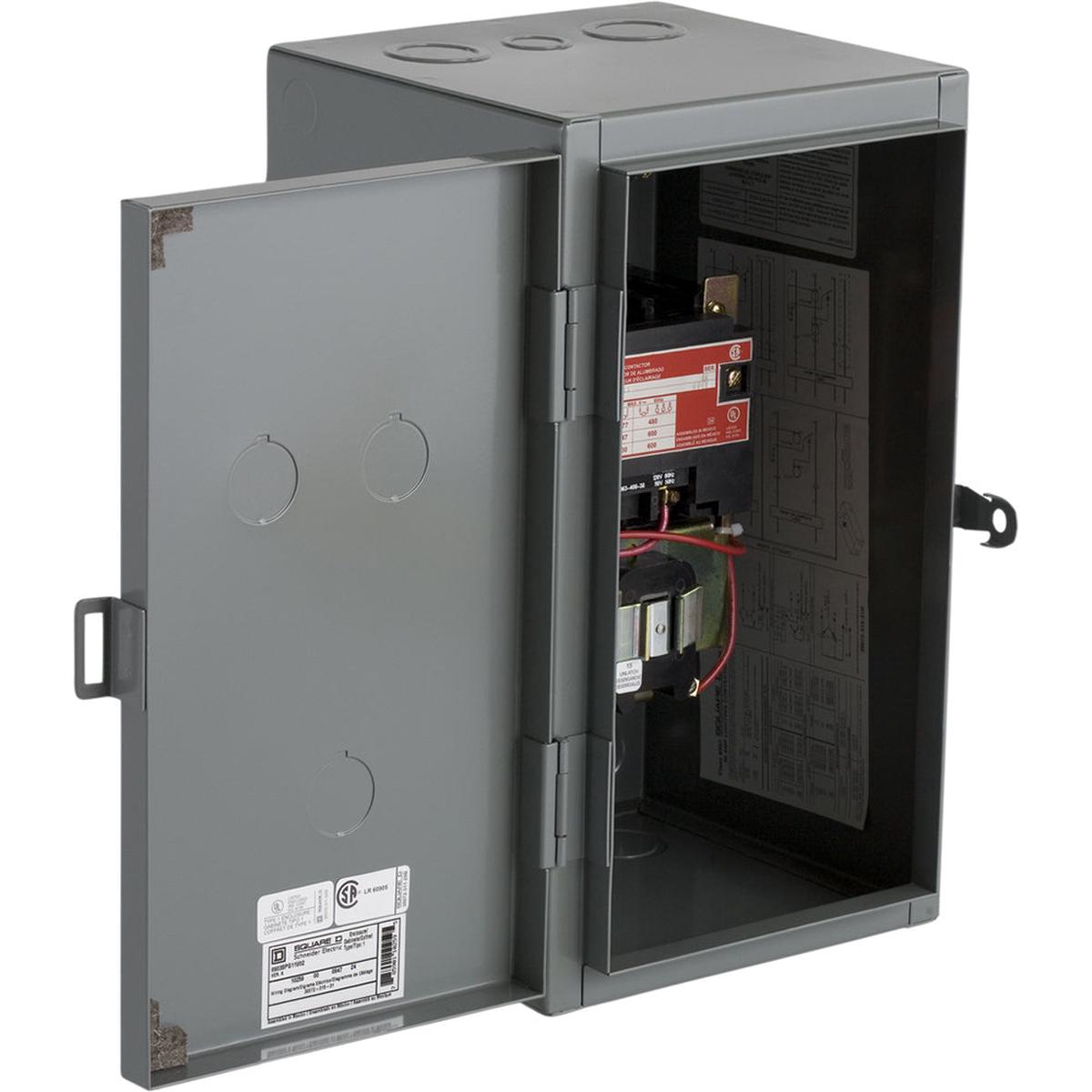 8903SPG11V02 – Square D 60A 110/120VAC 3-Pole NEMA 1 Mechanically Held Lighting Contactor