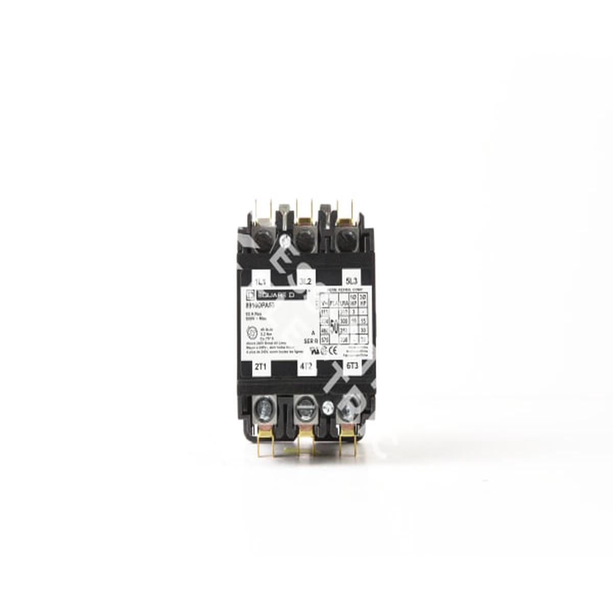 8910DPA53V14 – Square D 50A 600V 3-Pole Definite Purpose Contactor 24V Coil Class 8910