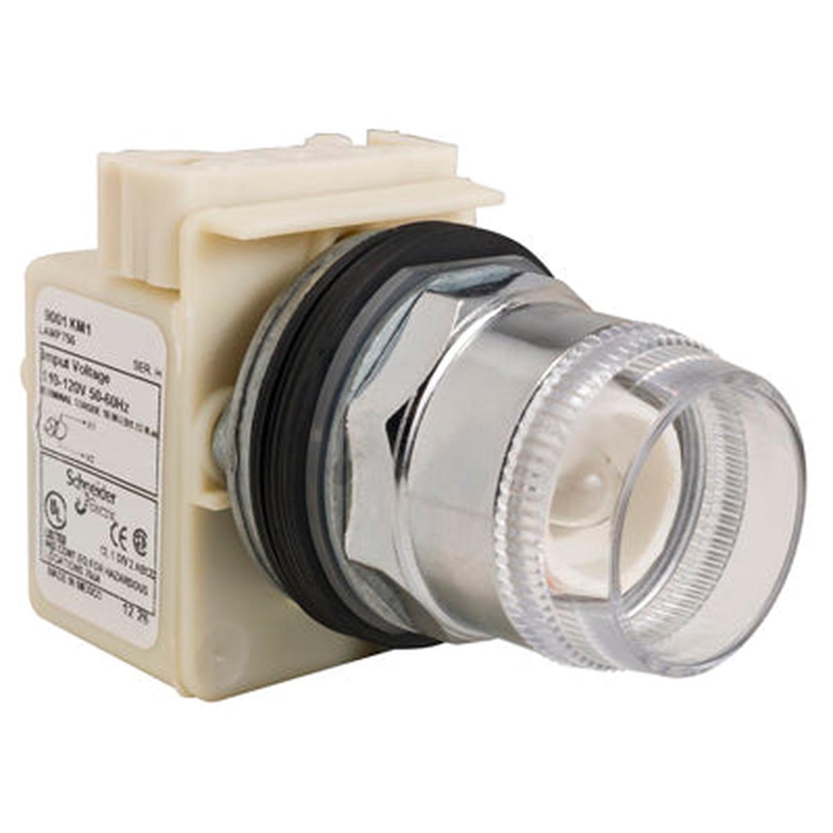 9001K1L1 – Square D 30mm Illuminated Push Button, Full Guard, 110-120V, Metal Harmony 9001K Series