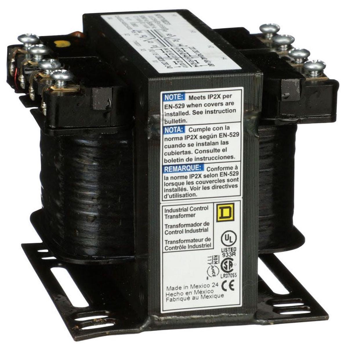 9070T100D31 – Square D Industrial Control Transformer 100VA 1-Phase 240/480V Primary 120/240V Secondary Open-Style Chassis Mount
