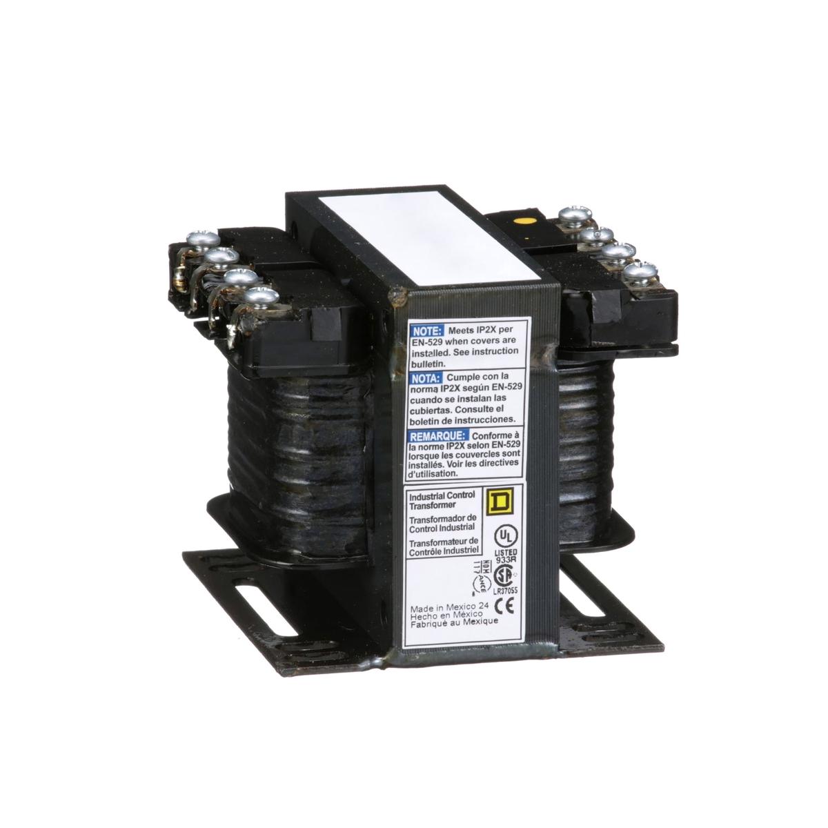 9070T50D20 – Square D 50VA 1-Phase Control Transformer 208/230/460V Primary 115V Secondary