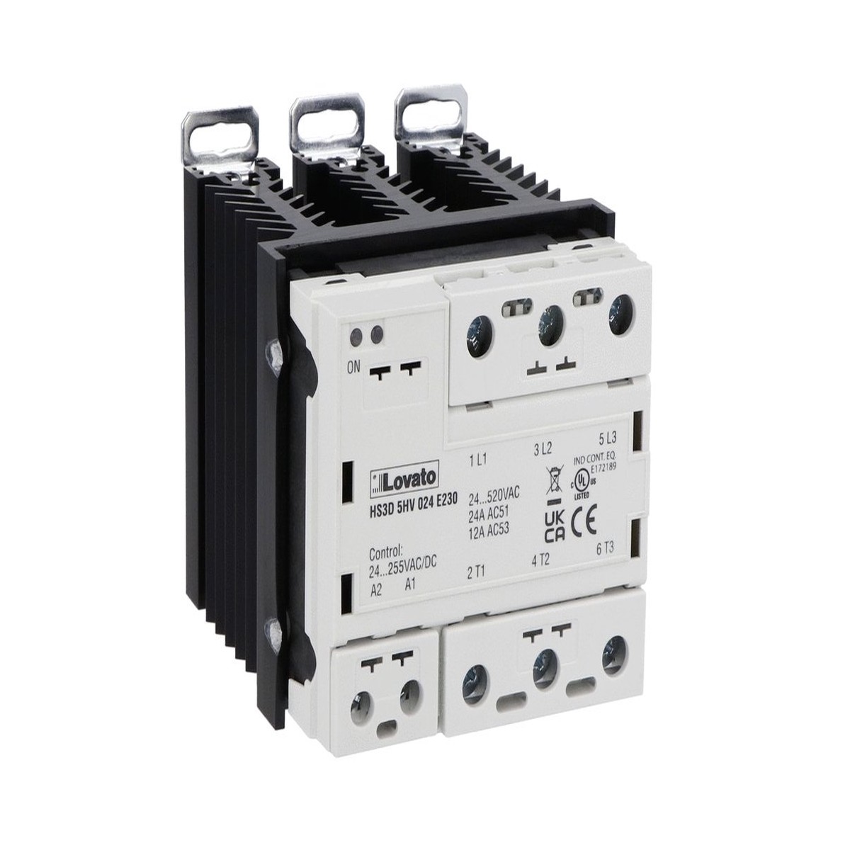 Lovato Electric Solid state relay with heatsink, three-phase – HS3D5HV024E230