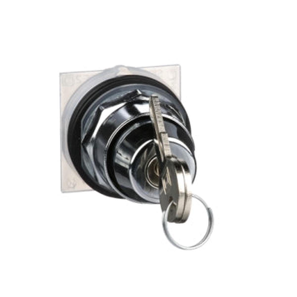 9001KS43K10 – Square D 30mm 3-Position Keyed Maintained Selector Switch Operator