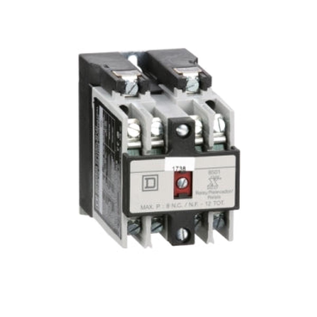 8501XO40V02 – Square D 10A 120VAC 4-Pole NEMA Control Relay Panel Mount