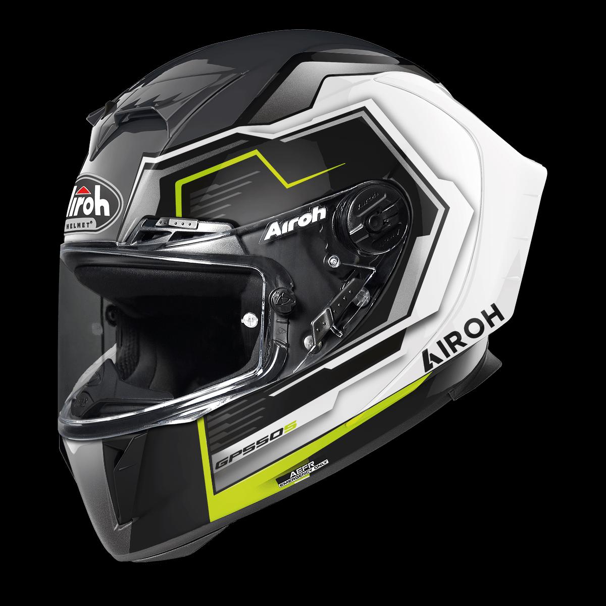 Airoh GP550 S Rush Gloss White/Yellow Helmet