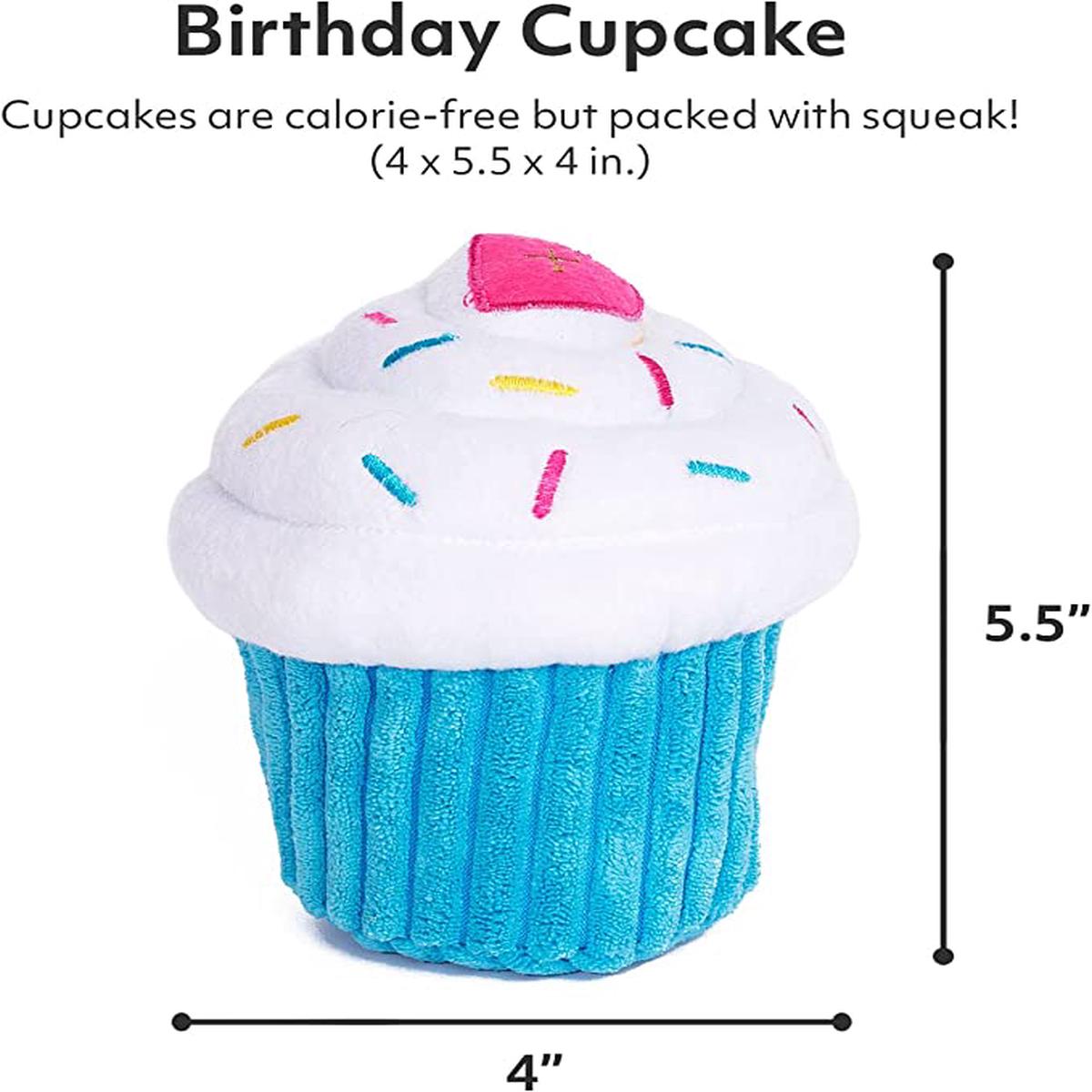 Cupcake Dog Toy, Blue & White