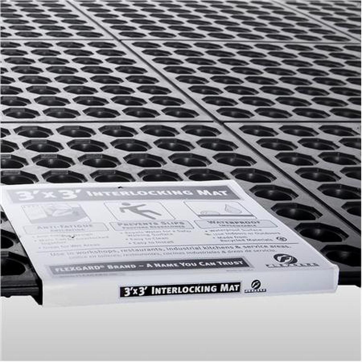 Flexgard Interlocking Ring Mat, 3ft x 3ft x 1/2in