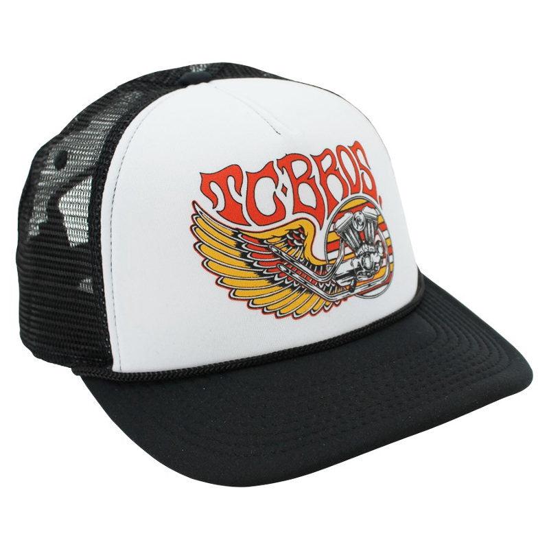 TC Bros. Wing Trucker Hat – White/Black