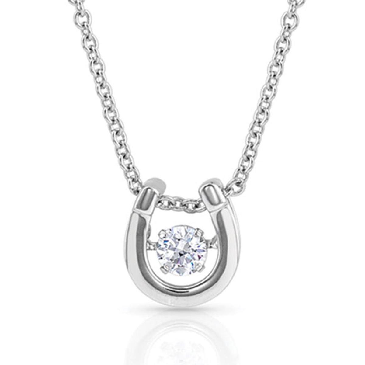 Dancing Birthstone Horseshoe Necklace