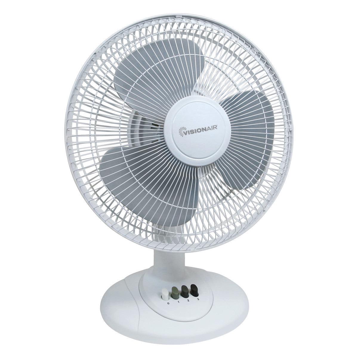 12-inch Oscillating Table Fan – White