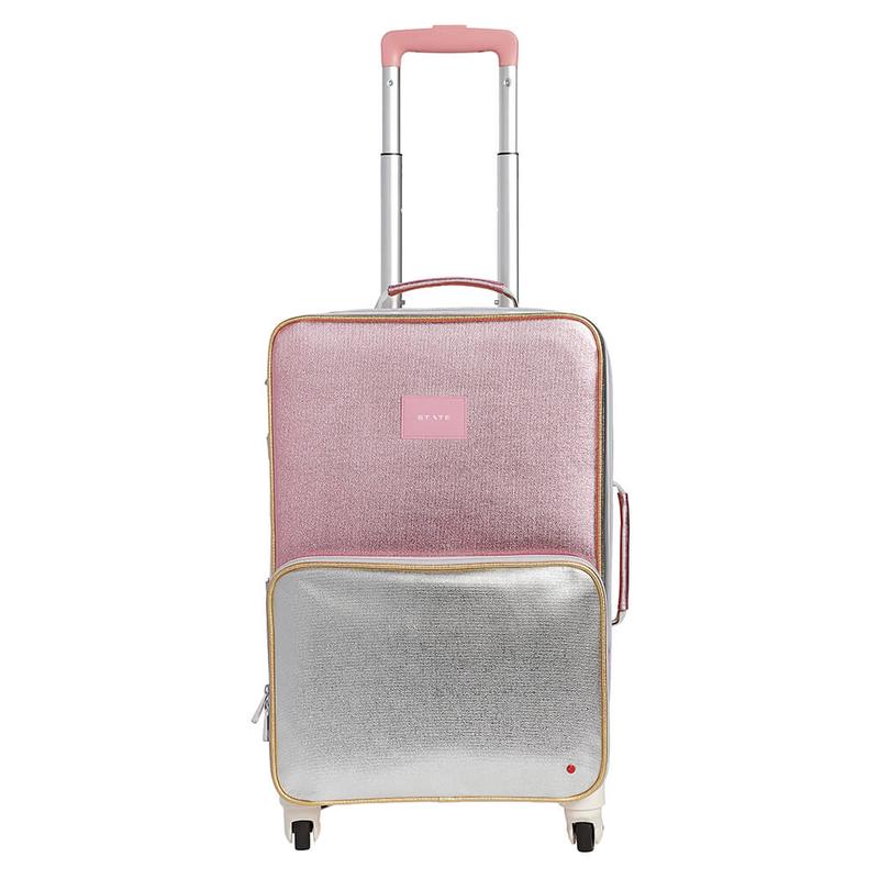 Logan Carry-On Suitcase Pink/Silver