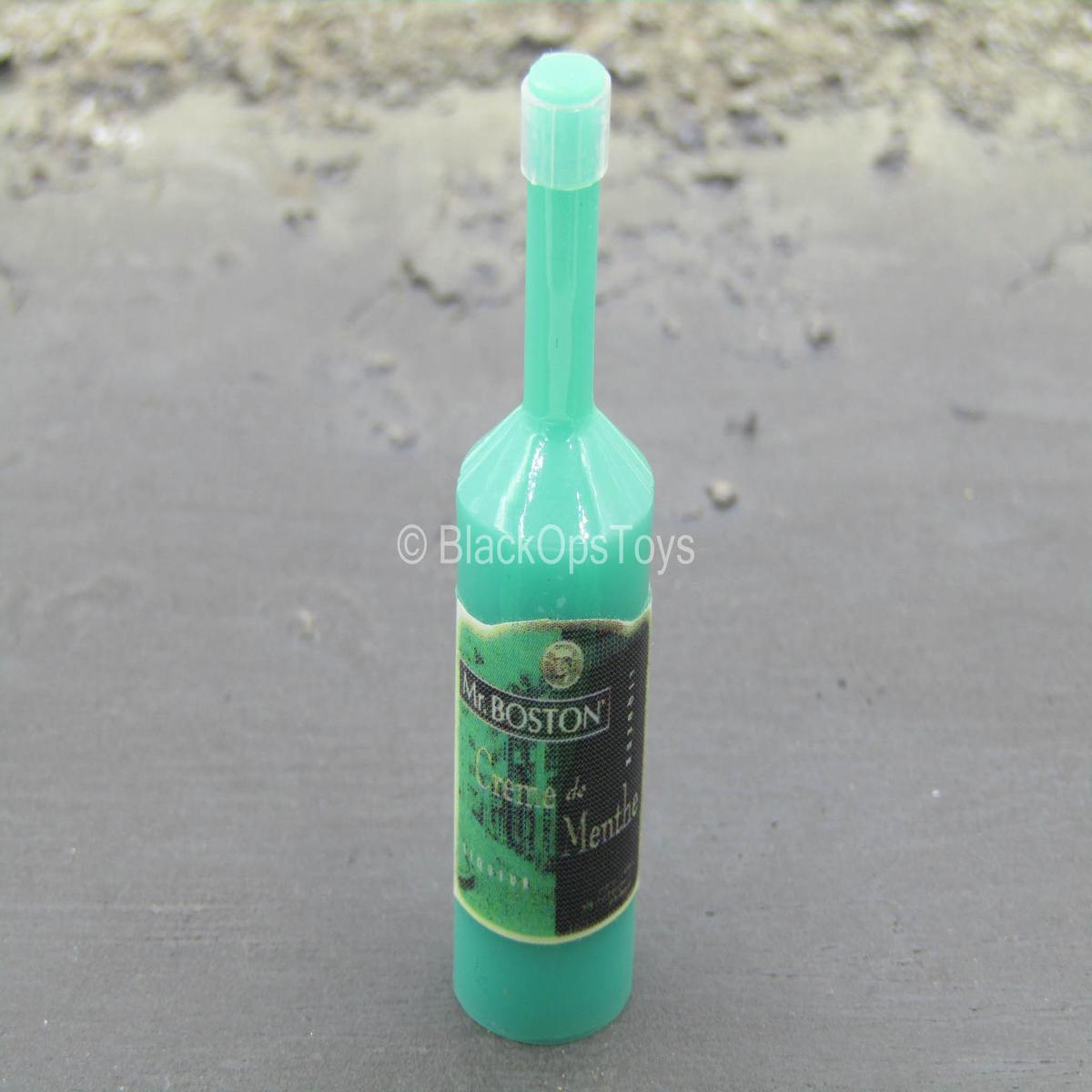 Teal ” Creme De Menthe” Liquor Bottle