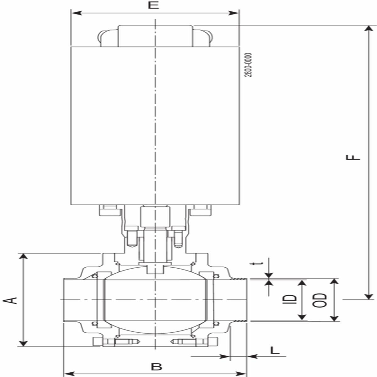 BALL VALVE SBV-DN50-W/W-NC